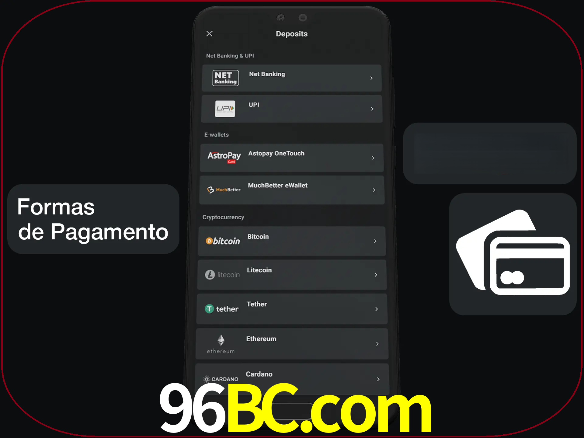 Escolha a forma de pagamento de sua preferência.