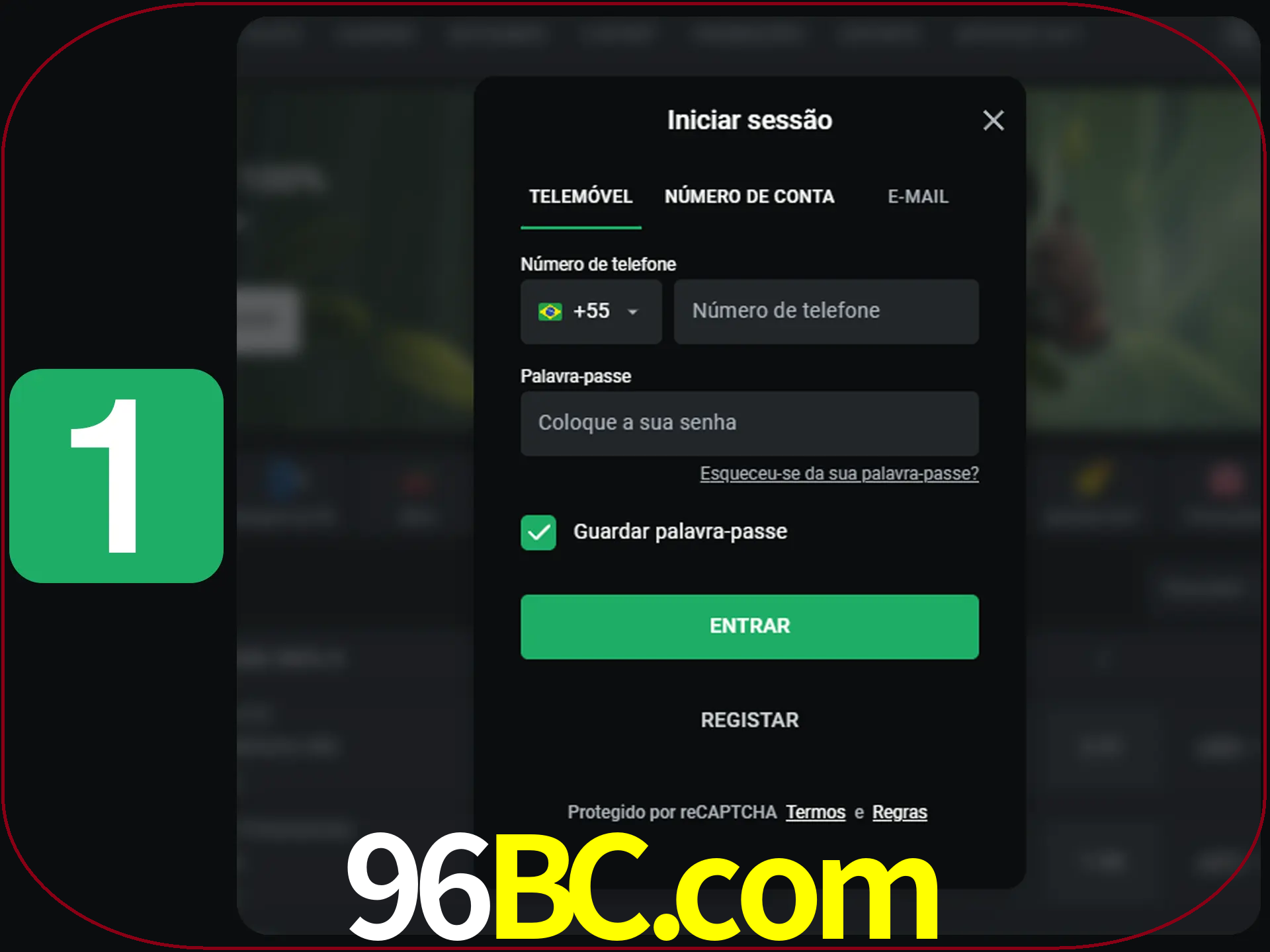 Clique no botão Entrar.